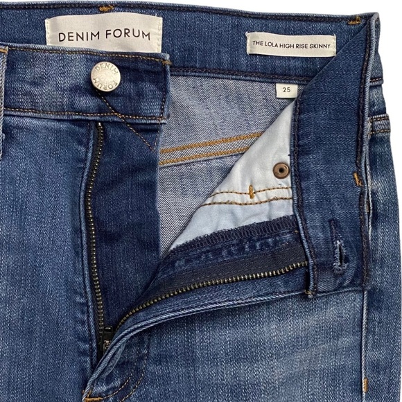 Denim Forum Aritzia The Lola High Rise Skinny Leg Jeans Denim Blue 25 - Picture 4 of 16